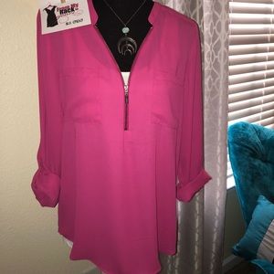 New York & Co. Pink Blouse Size Medium